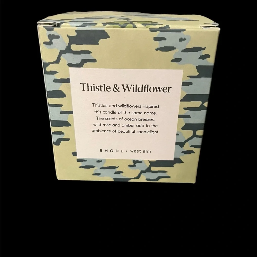 NIB Rhode + West Elm Thistle & Wildflower 4.9 oz Single Wick Scented Candle